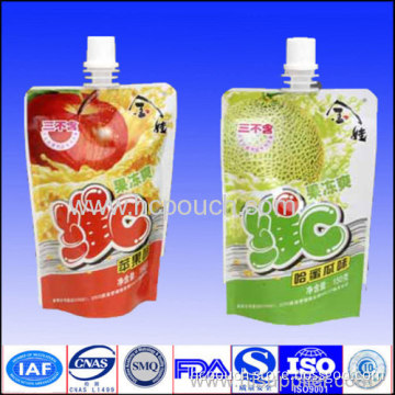 Custom Plastic Juice Stand Up Spout Bag 